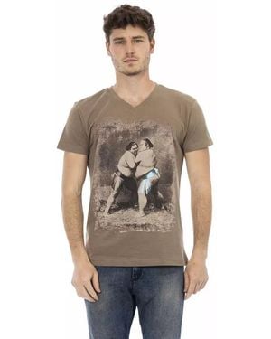 TRUSSARDI ACTION Brown Cotton Men T - Grey