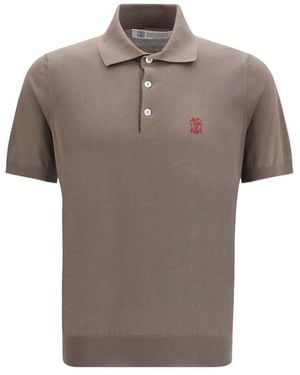 Brunello Cucinelli Brown Cotton Polo Shirt