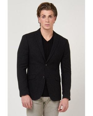 Gas Black Polyester Blazer