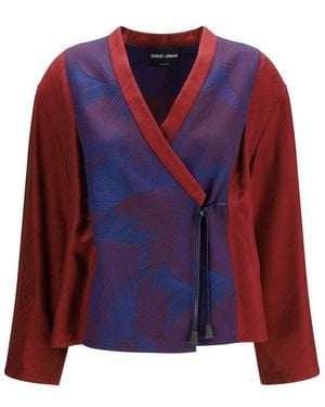 Giorgio Armani Multicolour Polyester Pattern Shirt - Red