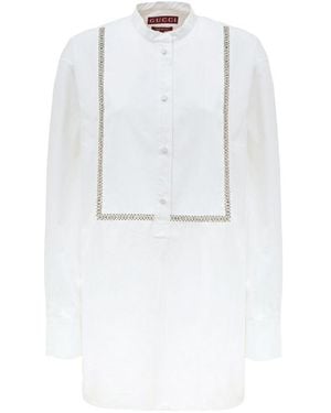 Gucci Embellished Long Sleeve Tunic - White