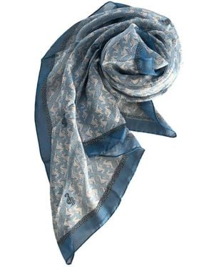 Borbonese Blue Silk Scarf