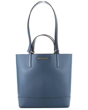 Michael Kors Blue Leather Tote Bag
