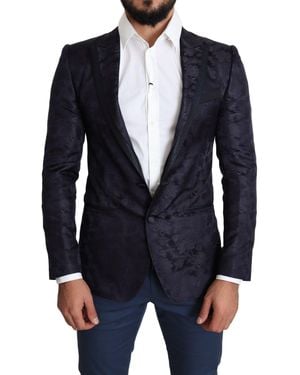 Dolce & Gabbana Elegant Silk Blend Martini Blazer - Blue