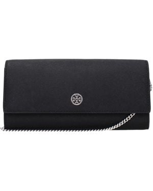 Tory Burch Black Leather Clutch Bag