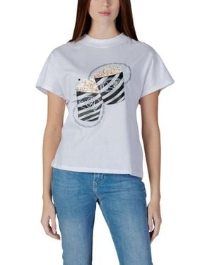 Guess White Cotton T - Blue