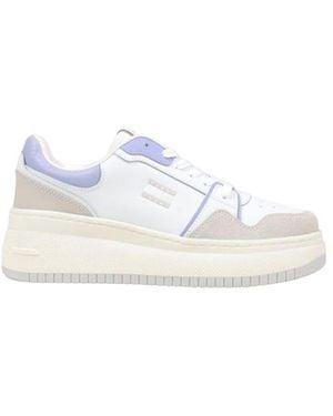 Tommy Hilfiger White Suede Leather Chunky Sneakers