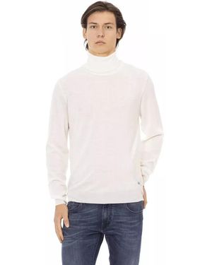 Baldinini Elegant Turtleneck Monogram Jumper - White