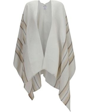 Brunello Cucinelli Beige Linen Poncho - Grey