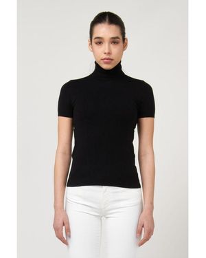 Gas Black Viscose Turtleneck