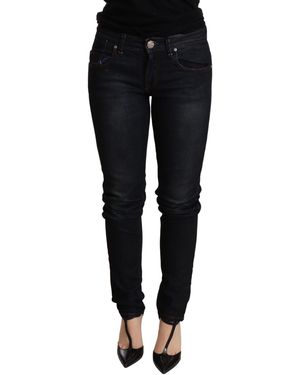 Acht Blue Washed Low Waist Skinny Denim Trouser - Black
