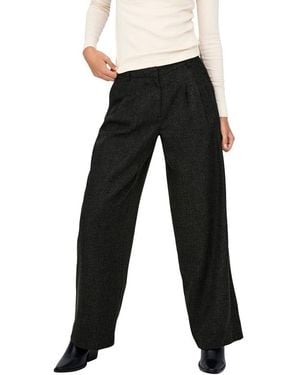 Jacqueline De Yong Black Polyester Flared Pants