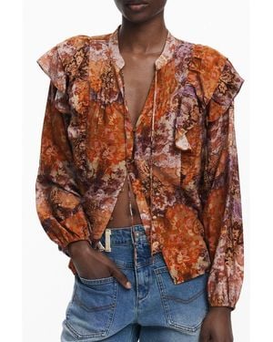 Desigual Viscose Shirt - Brown