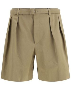 Saint Laurent Beige Cotton Bermuda Shorts - Green