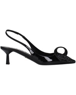 Prada Patent Leather Sandals - Black