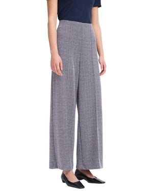 Ichi Blue Polyester Casual Trousers - Grey