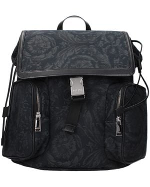 Versace Black Fabric Backpack