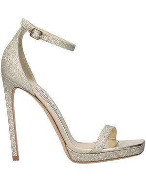 Jimmy Choo Alva Sandals Glitter/Platinum - Metallic