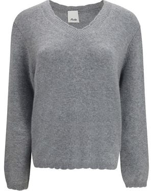 Allude Gray Cashmere Sweater