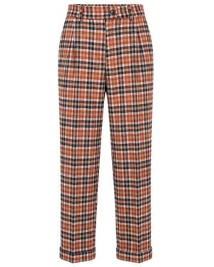 Baldinini Orange Wool Trousers - Multicolour