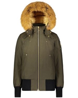 Moose Knuckles Gold-adorned Stirling Parka With Blue Fox Fur Moose Knuckles Gold-adorned Stirling Parka With Blue Fox Fur