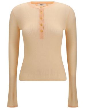 Chloé Orange Wool Oves Aries Sweatshirt - Natural