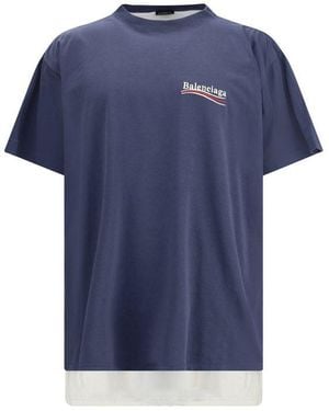 Balenciaga Double Political Campaign T - Blue