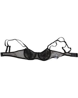 Dolce & Gabbana Black Floral Underwired Balconette Bra Underwear