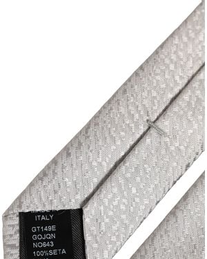 Dolce & Gabbana Men Grey 100% Silk Textured Adjustable Tied Necktie Tie