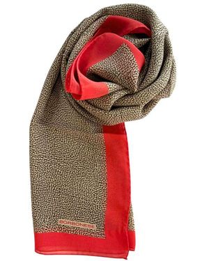 Borbonese Red Silk Scarf