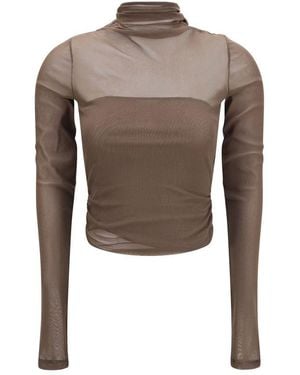 Lemaire Brown Polyamide Pattern Shirt