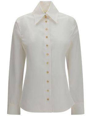 KHAITE White Cotton Dress Shirt - Grey