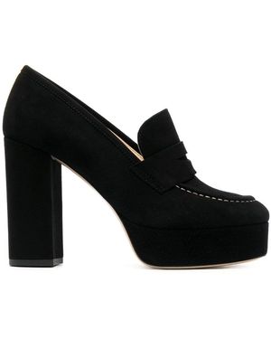 P.A.R.O.S.H. Penny-Slot 115Mm Suede Platform Sandals - Black