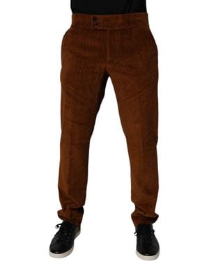 Dolce & Gabbana Dark Brown Corduroy Cotton Skinny Denim Jeans