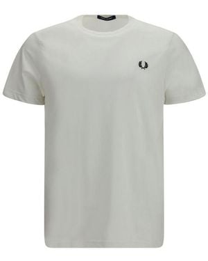 Fred Perry White Cotton Sportswear - Grey