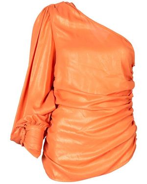 Pinko Chic Laminated Blouse - Orange