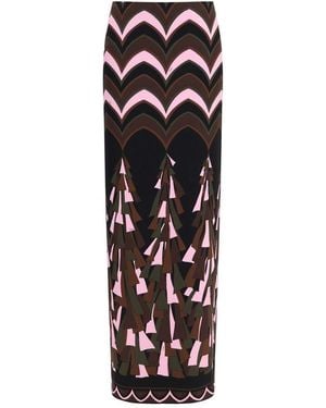 PUCCI Multicolor Polyamide Long Skirt - Black