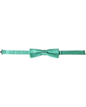 Dolce & Gabbana Mint Silk Adjustable Neck Bow Tie - Green
