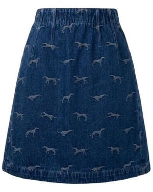 Trussardi Blue Cotton Skirt