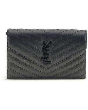 Saint Laurent Black Calf Leather Bos Taurus Shoulder Bag - Grey