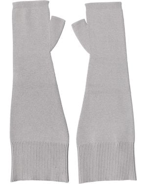 Dolce & Gabbana Virgin Wool Knitted Fingerless Gloves - Grey