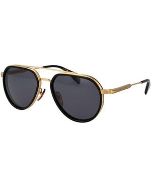 David Beckham Black Metal Sunglasses