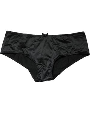 Dolce & Gabbana Black Silk Stretch Mid Waist Brief Panty Underwear