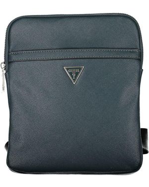 Guess Chic Green Shoulder Bag With Ample Storage - Blue