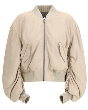 Rick Owens Beige Leather Jacket - Natural