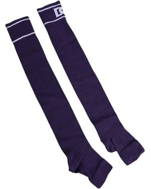 Dolce & Gabbana Cotton Dg Logo Print Open Toe Socks - Blue