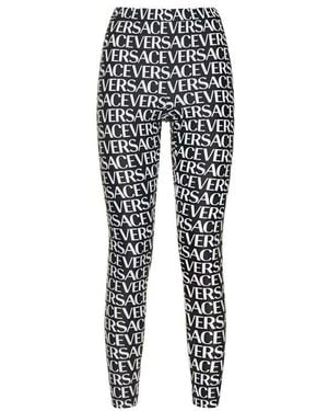 Versace Logo Leggings - Black