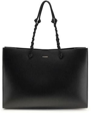 Jil Sander Black Calf Leather Bos Taurus Shoulder Bag