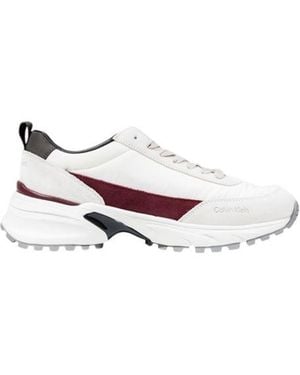 Calvin Klein Cream Suede Leather Chunky Trainers - White