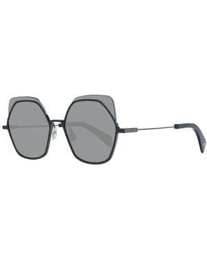 Yohji Yamamoto Black Metal & Plastic Sunglasses - Grey